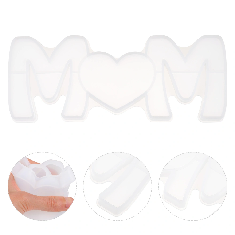 Creative English Letters Silicone Mold Desktop Ornament Mould DIY Mold (Mom)