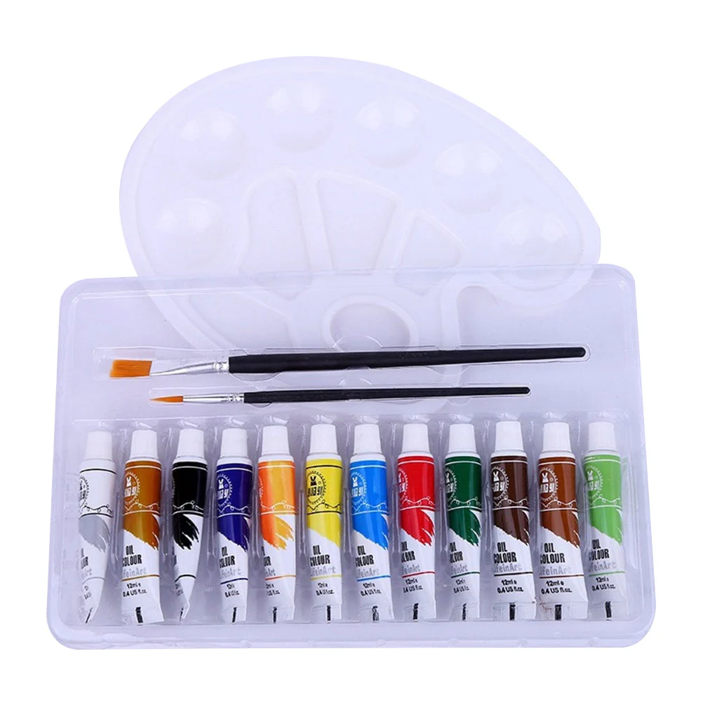 15pcs Oil Color Painting Pigment Kit with and Brush Professional Painting Supplies (Random Palette) (Random Palette)
