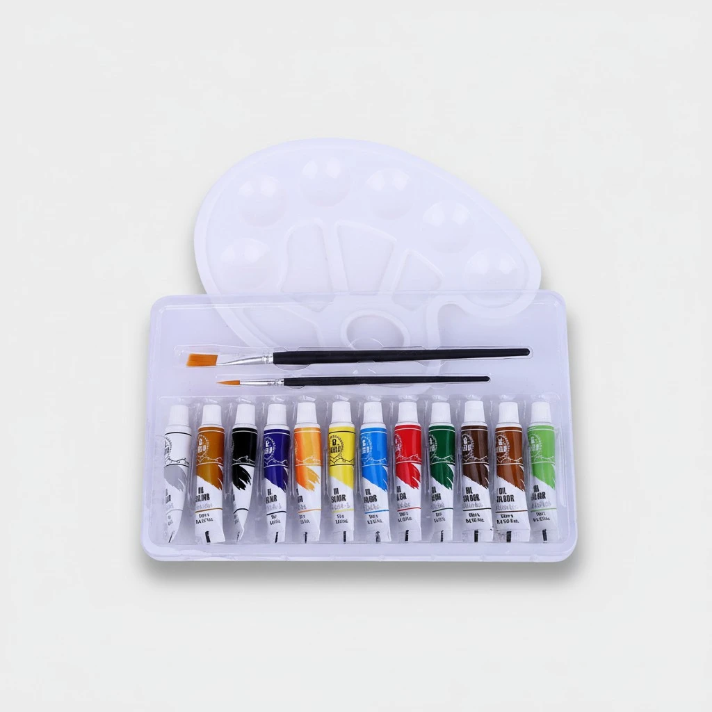 15pcs Oil Color Painting Pigment Kit with and Brush Professional Painting Supplies (Random Palette) (Random Palette)