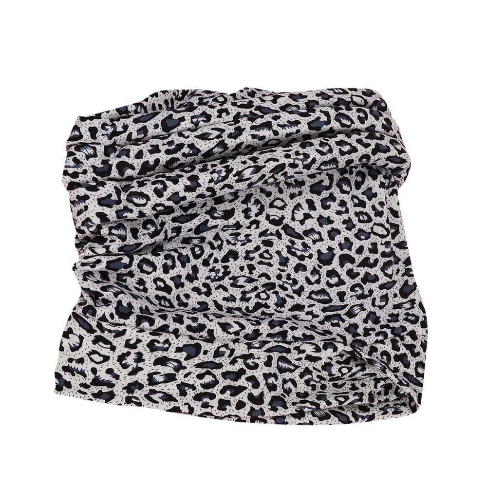 1pc Leopard Pattern Head Wrap Turbano Chemotherapy Sunscreen Headwrap Multifunctional Hat for Women Ladies