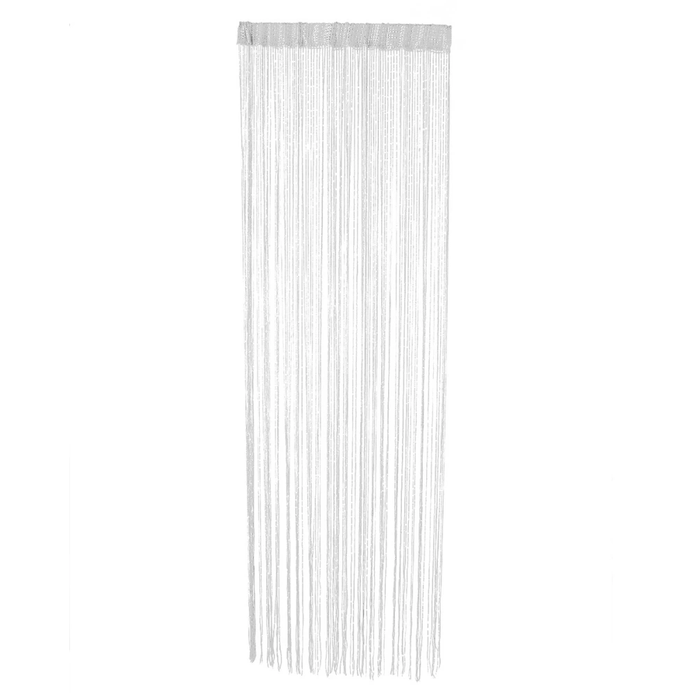 1pc 2M x 1M Door String Curtain Panel Wall Window Room Divider Tassel Curtain for Home Decoration (White)