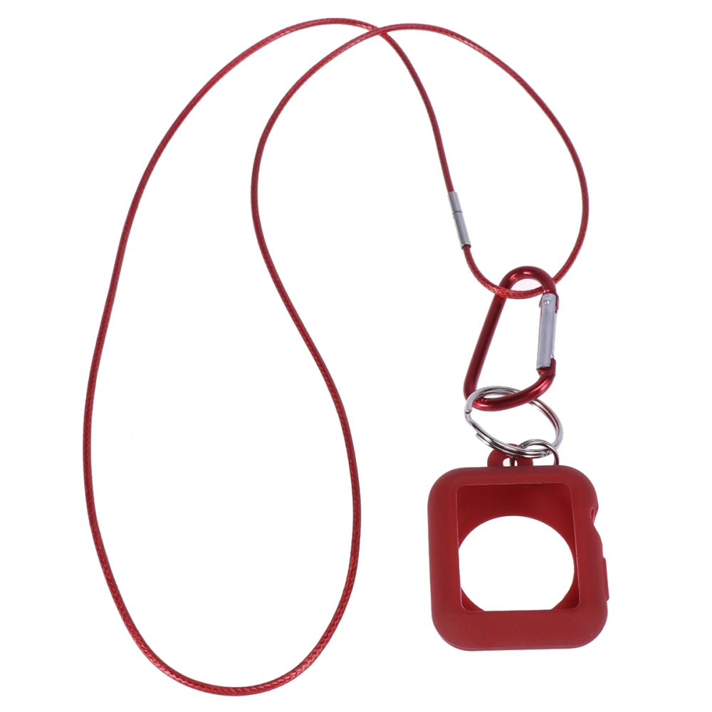 42MM Silicone Pendant Case Necklace Hanging Set For Apple Watch Use Watch Accessories(Red)