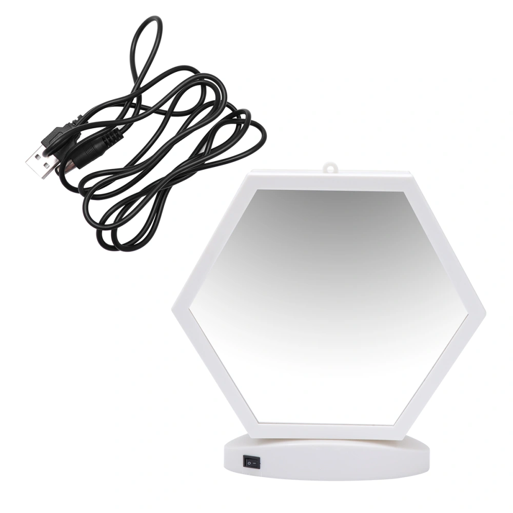 Dual Purpose Mirror Surface 3D Tunnel Lamp Creative Hexagon Shape LED USB Night Light Decoration without Batteries for Home Lighting