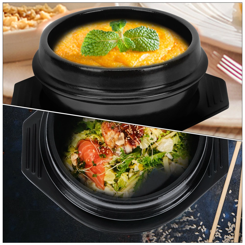 1 set of Practical Ceramic Stew Pot Kitchen Ceramic Cooking Pot Household Accessory