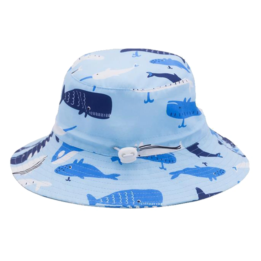 Sea Animals Summer Sunhat Cartoon Fisherman Hats Outdoor Bucket Hat for Kids Babies (54cm)