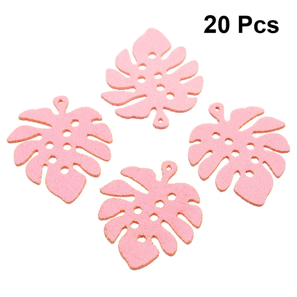 20pcs DIY Leaf Earring Pendant Earrings Leaf Pendant DIY Earrings Accessories Earring Pendant Decor (Pink)