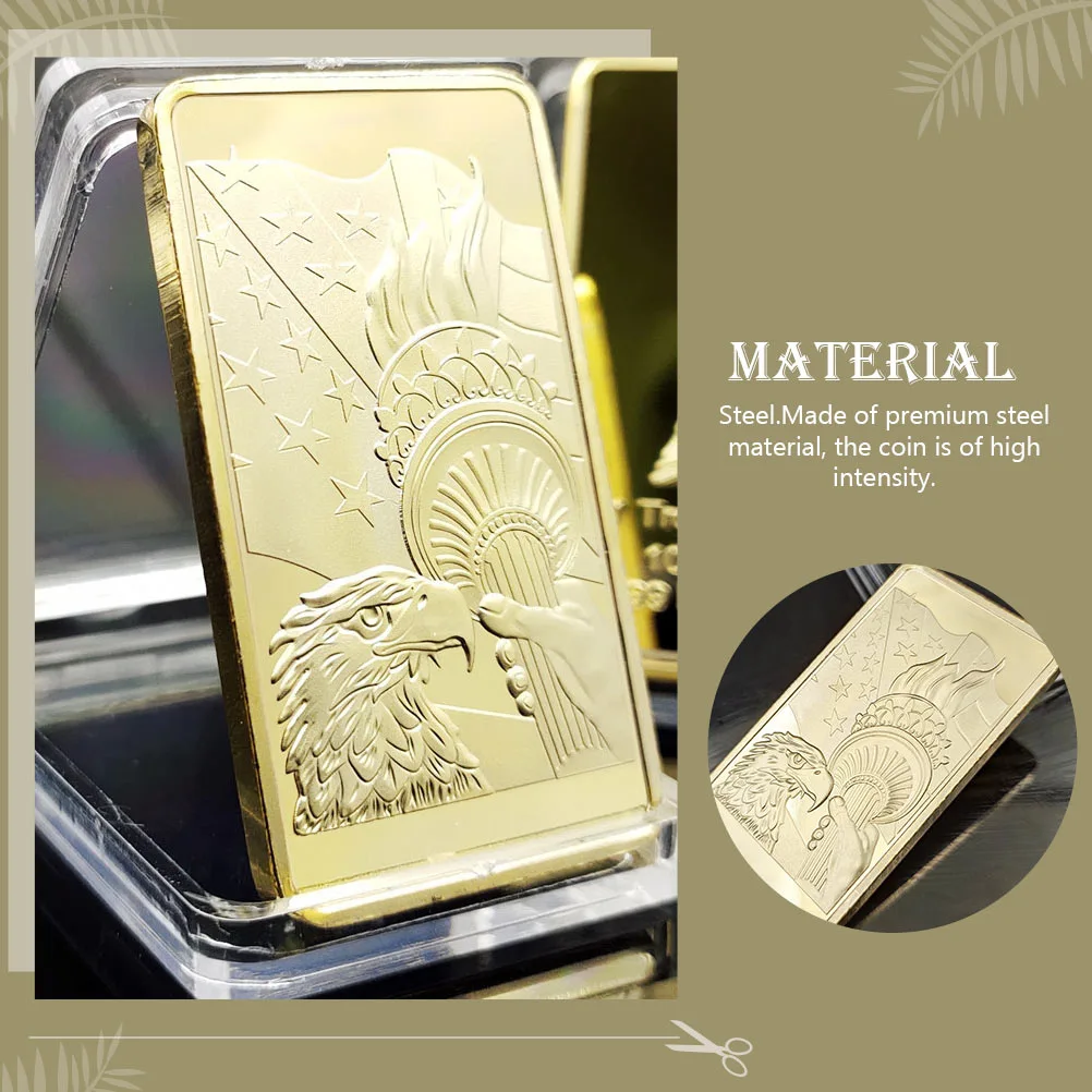Steel Commemorative Coin Collection Coin Rectangle Shape Collecting Coin
