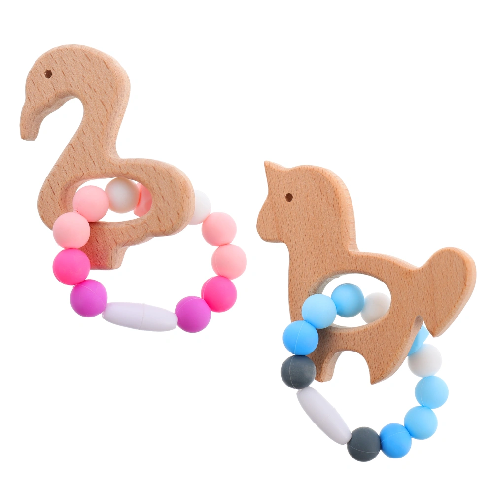 2pcs Lovely Teething Toy Baby Teething Gift Baby Teether Toy for Newborn Babies