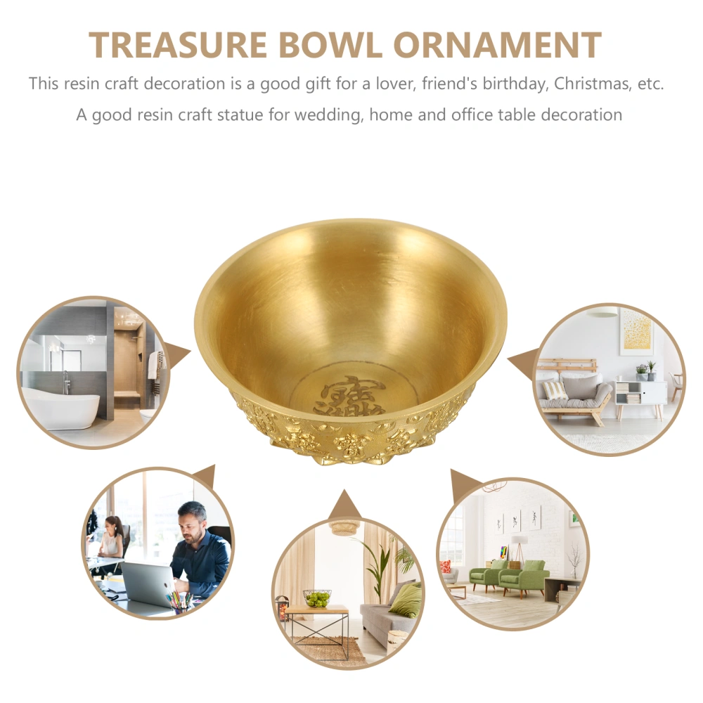 1pc Treasure Bowl Ornament Brass Treasure Bowl Decor Shop Treasure Bowl