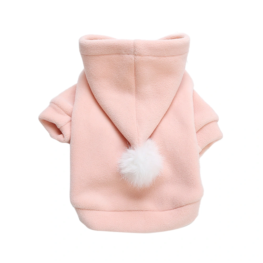 Adorable Dog Winter Hoodies Sweatshirts with Hat Small Dog Warm Coat Two-legged Pet Clothes (Pink-XL)