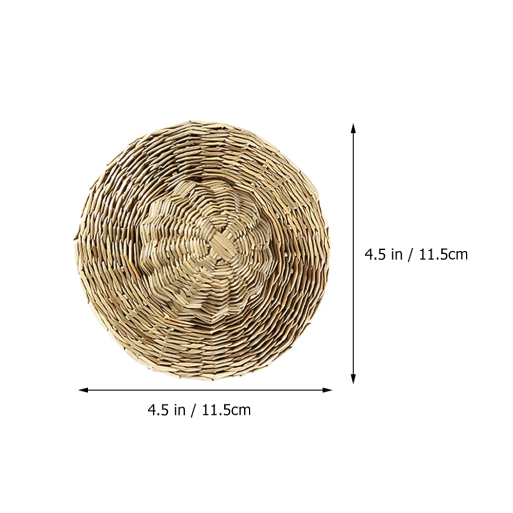 5pcs DIY Mini Hand-knitted Straw Hats Decoration Art Crafts Photo Props