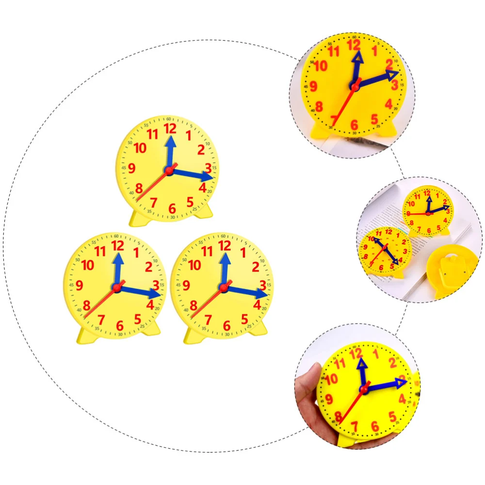 3pcs Classroom Display Clock Models Prop School Teaching Clock Models for Kids