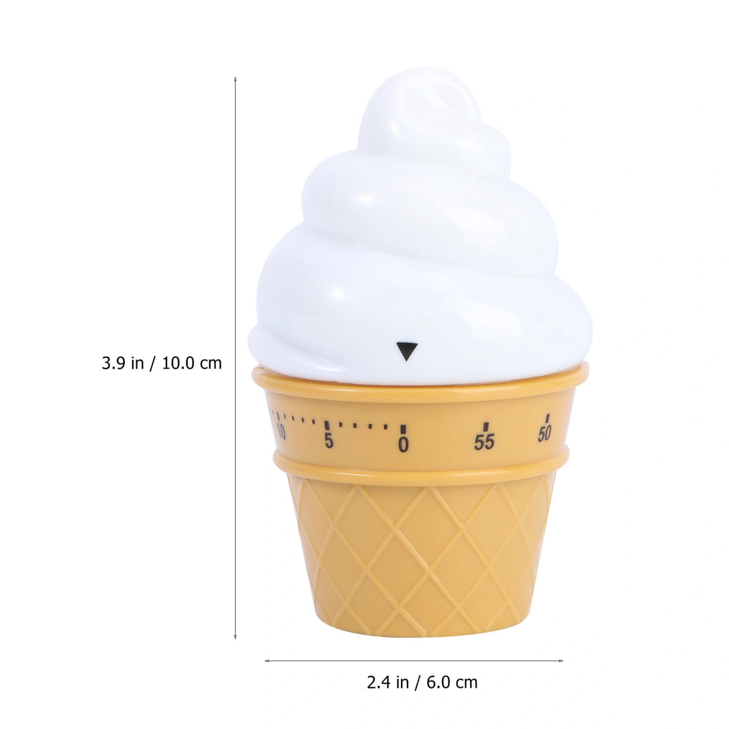 1Pc Ice Cream Style Timer Home Mechanical Timer Kitchen Time Reminder (White)
