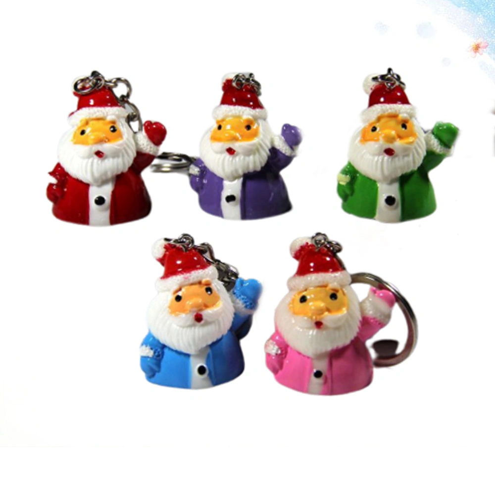 5pcs Christmas Key Chain Lovely Christmas Key Ring Santa Claus Keychain Santa Claus