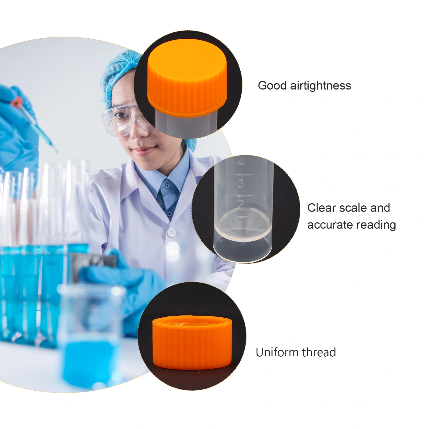 50 Pcs Plastic Test Tubes with Lids Clear Plastic Vials Sample Tubes for Craft