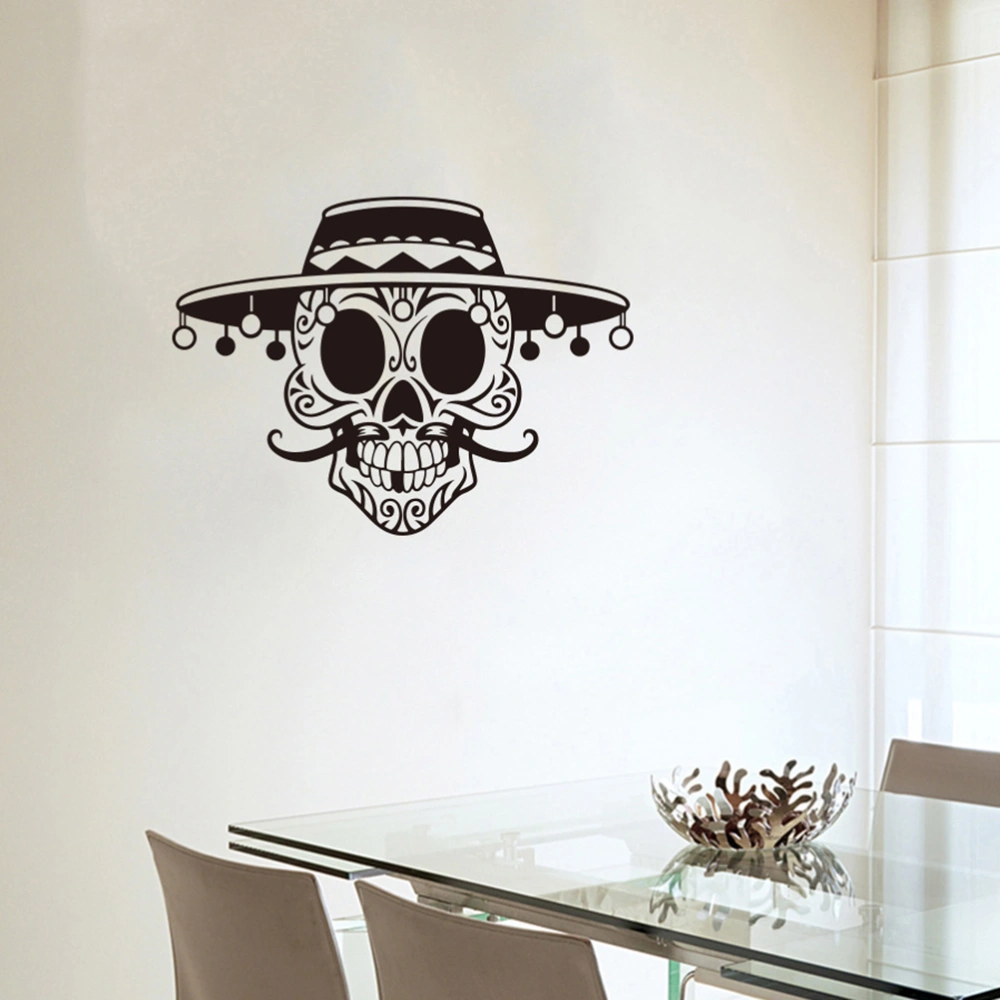 Punk Style Background Wall Sticker Skull Wall Decal Removable Christmas Sticker