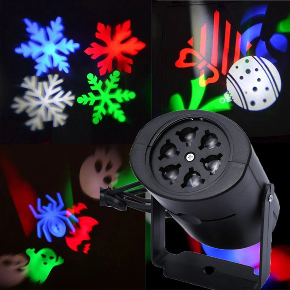 4 Pictures Plug-in Snowfall Projector Lights Moving Snow Waterproof Outdoor Garden Projector Lamp Christmas Snowflake for Holiday with EU Plug
