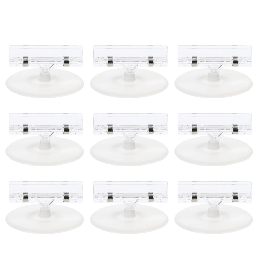 10pcs Advertising Clip Shelf Supermarket Price Tag Double Label Display Clip Round Base Clip