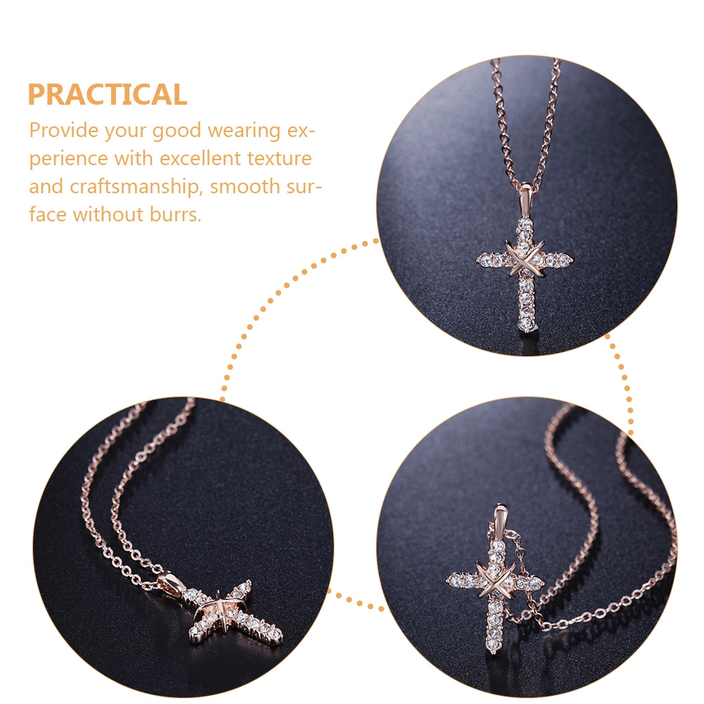 Fashion Cross Pendant Necklace Women Neck Chain Neck Jewelry Anniversary Gift