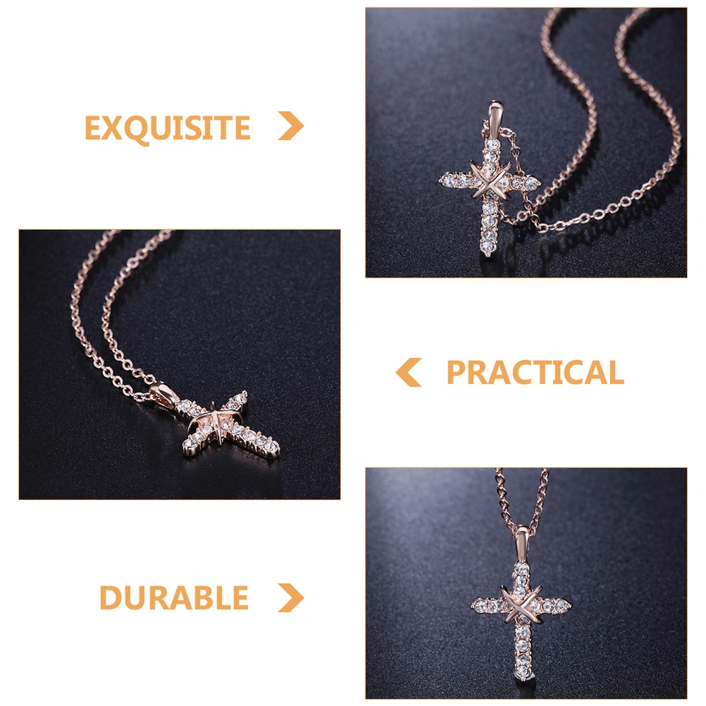 Fashion Cross Pendant Necklace Women Neck Chain Neck Jewelry Anniversary Gift