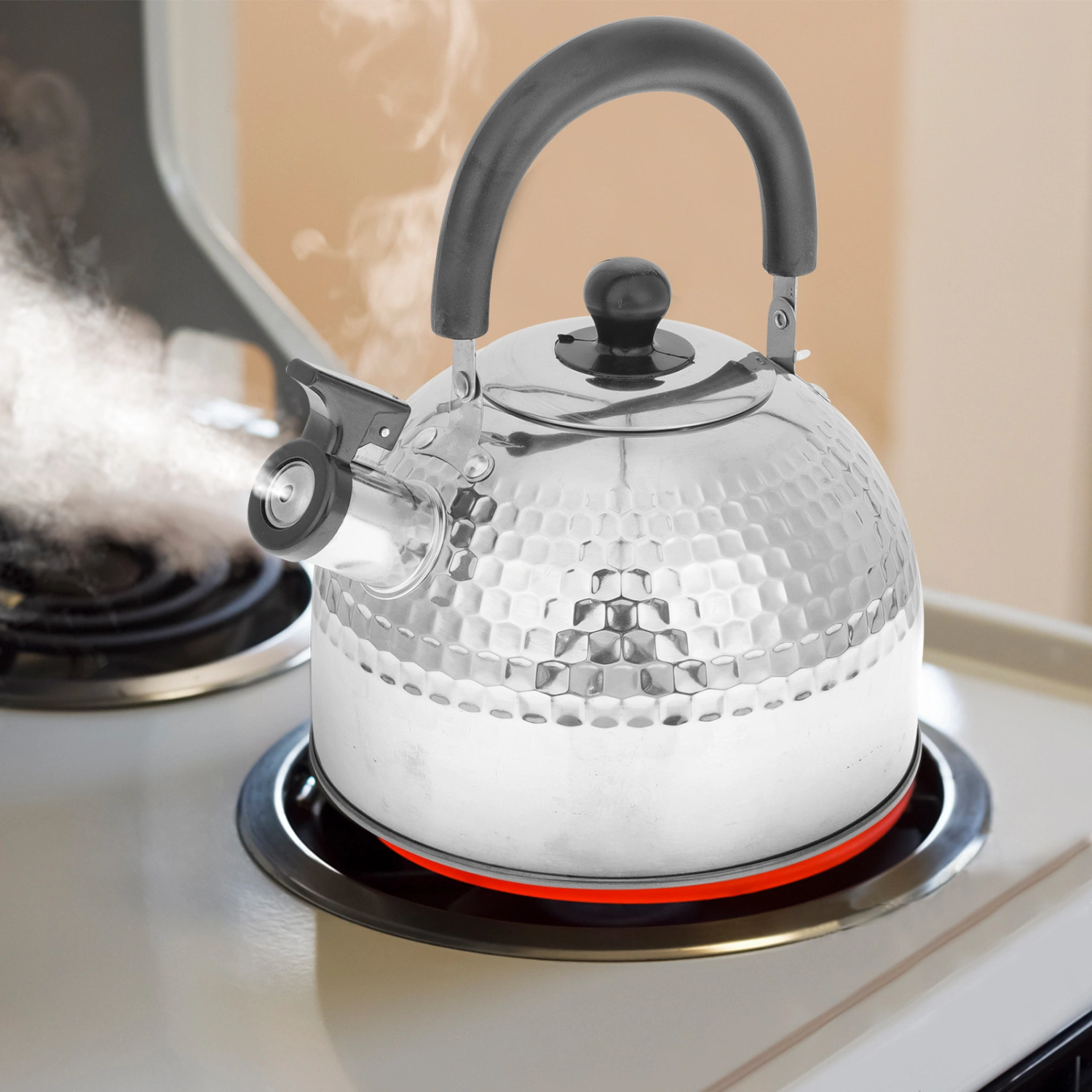 Stainless Steel Whistling Tea Kettle Practical Heating Water Kettle Teakettle