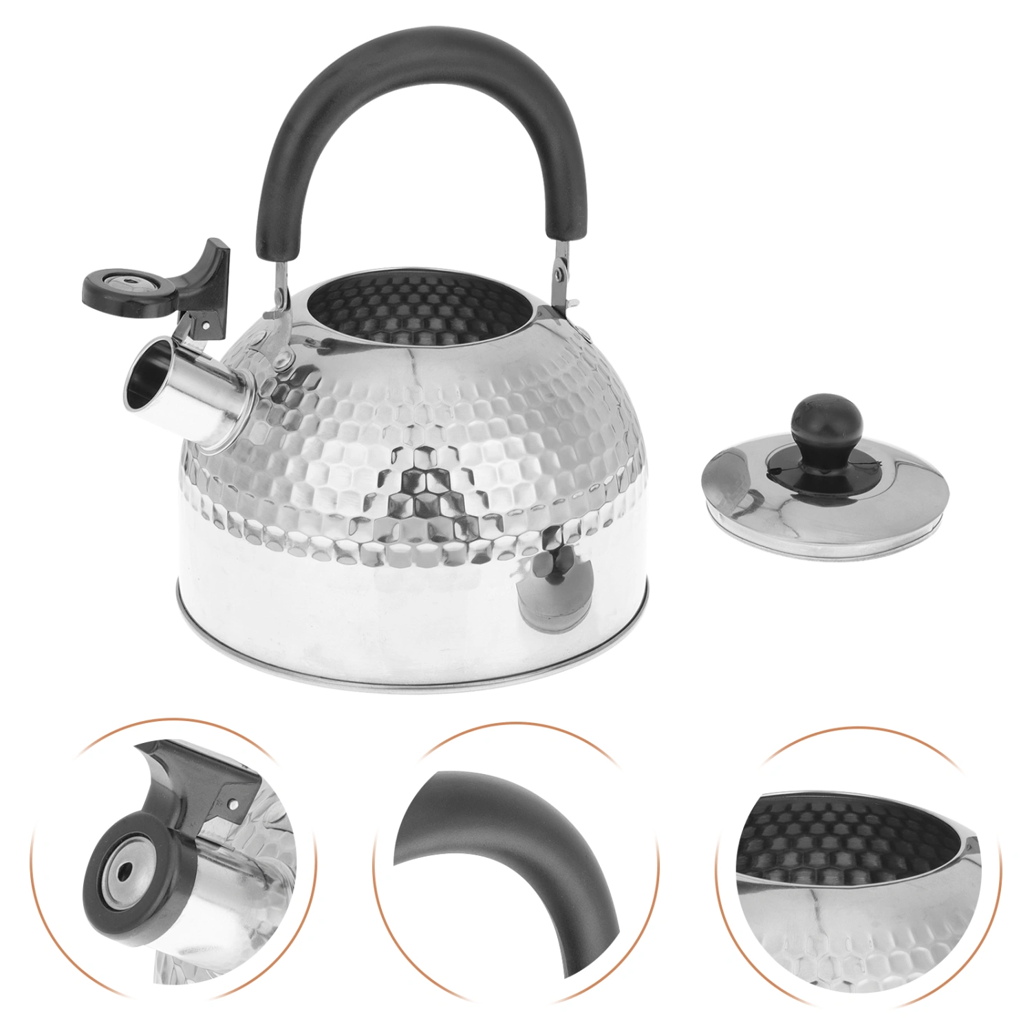 Stainless Steel Whistling Tea Kettle Practical Heating Water Kettle Teakettle