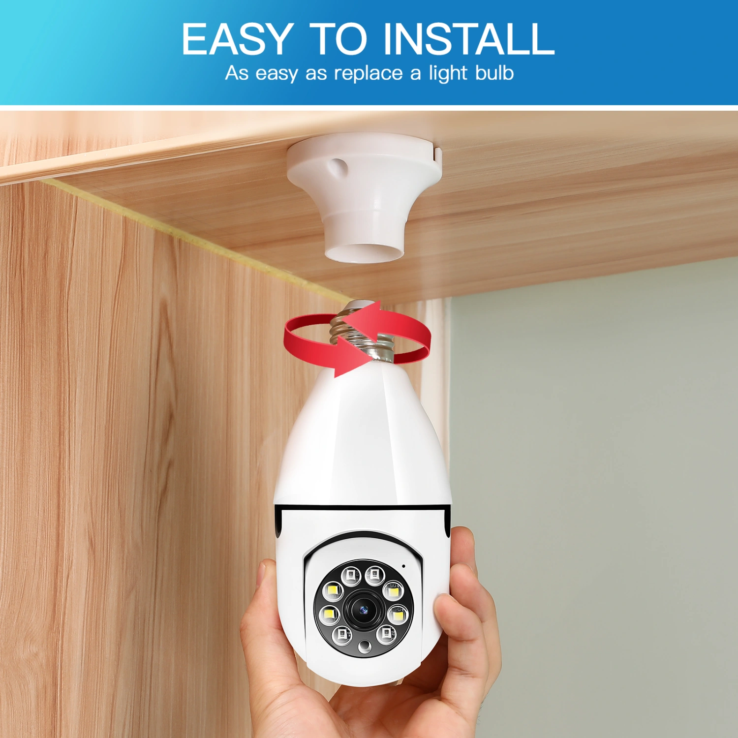 Light Bulb Surveillance Camera Home Wireless Monitoring Camera 1080P Night Vision Motion Alarm Security Camera