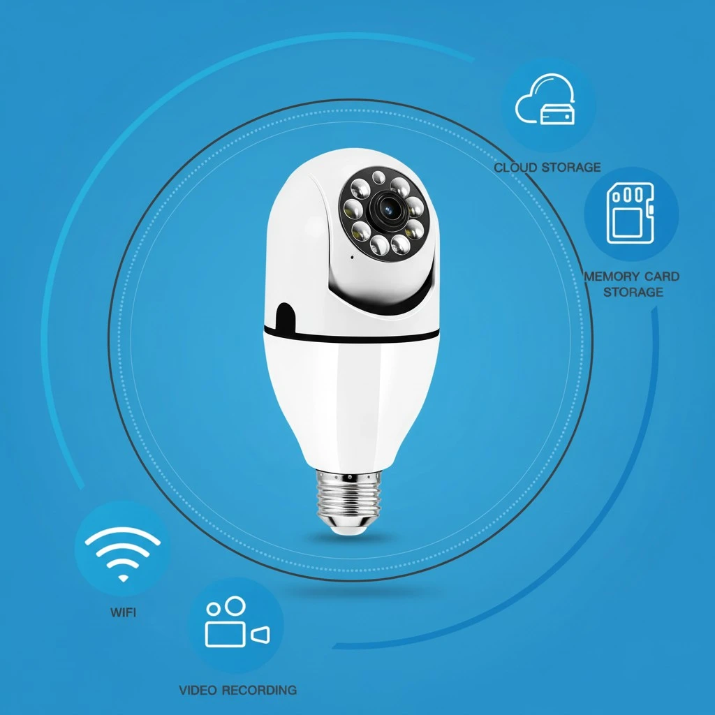 Light Bulb Surveillance Camera Home Wireless Monitoring Camera 1080P Night Vision Motion Alarm Security Camera
