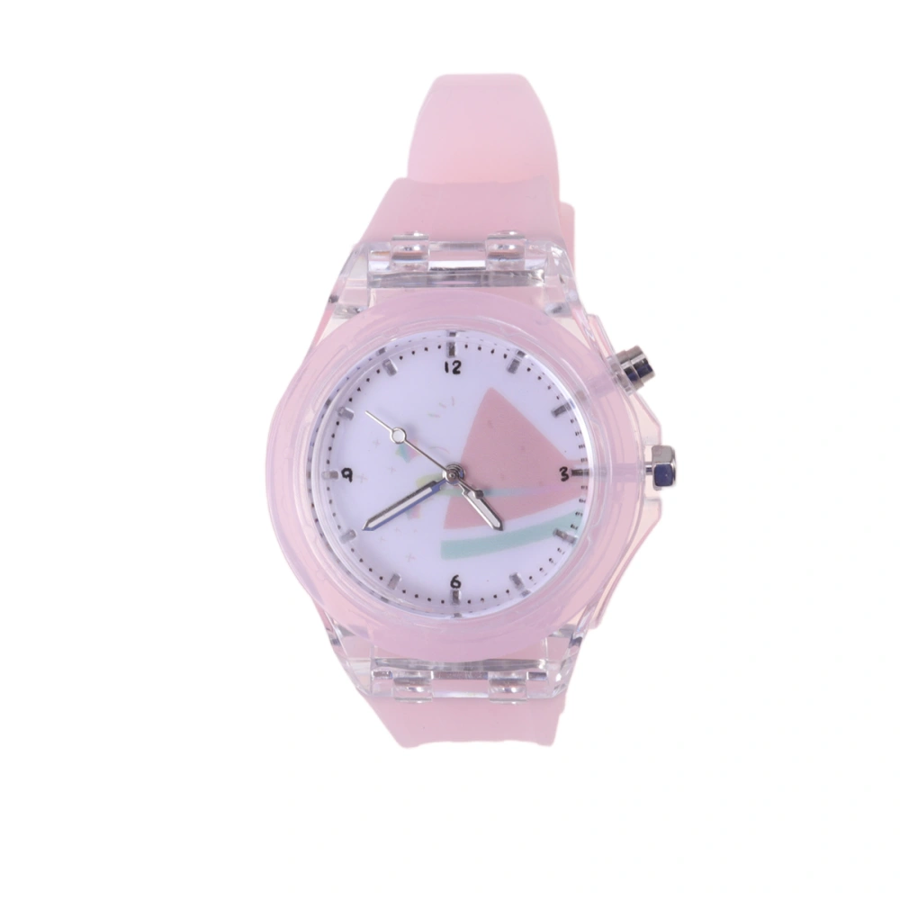 Child Watch Luminous Kid Watch Creative Plastic Kid Glowing Watch Candy Color Kid Watch (Luminous Pink Watermelon)