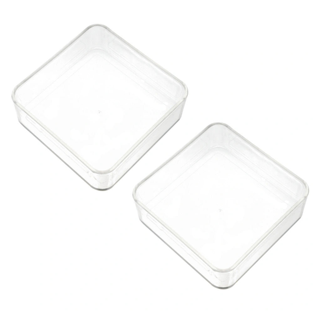 2Pcs Plastic Food Tray Creative Fruit Plate Snack Dessert Tray Square Pastry Plate