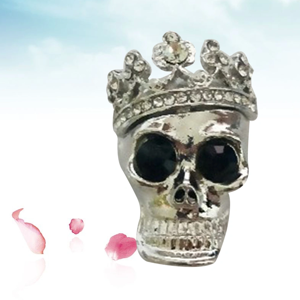 1pc Car Fragrance Diffuser Vent Clip Rhinestone Skull Shape Car Perfume Clamp for Automobiles (Silver)
