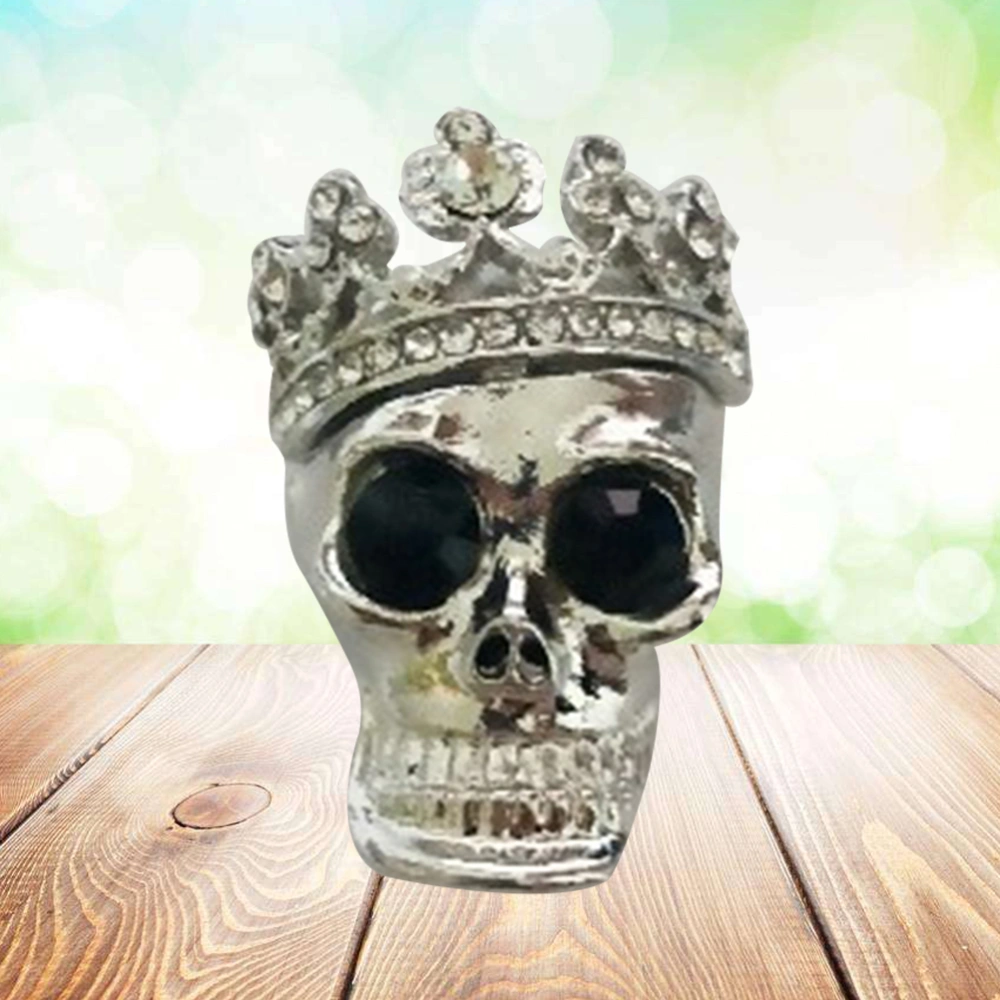 1pc Car Fragrance Diffuser Vent Clip Rhinestone Skull Shape Car Perfume Clamp for Automobiles (Silver)