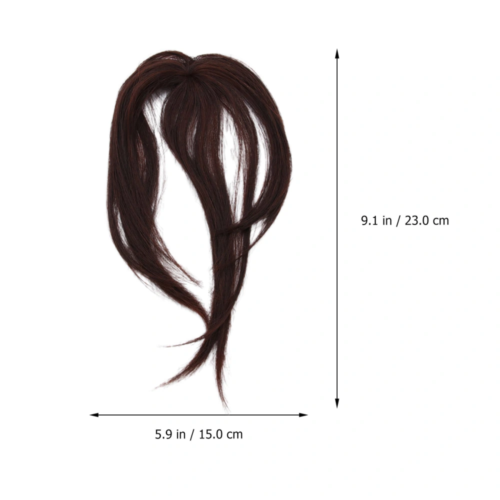 1PC Clip Bangs Invisible Seamless 3D Air Bangs Hair Wig Piece Hairpiece for Girls Lady (Dark Brown)