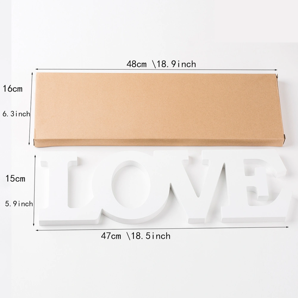 1Pc "Love" White Wooden Alphabet Wedding Sign Mariage Table Decor Wedding Decoration Home Decor Wedding Supplies