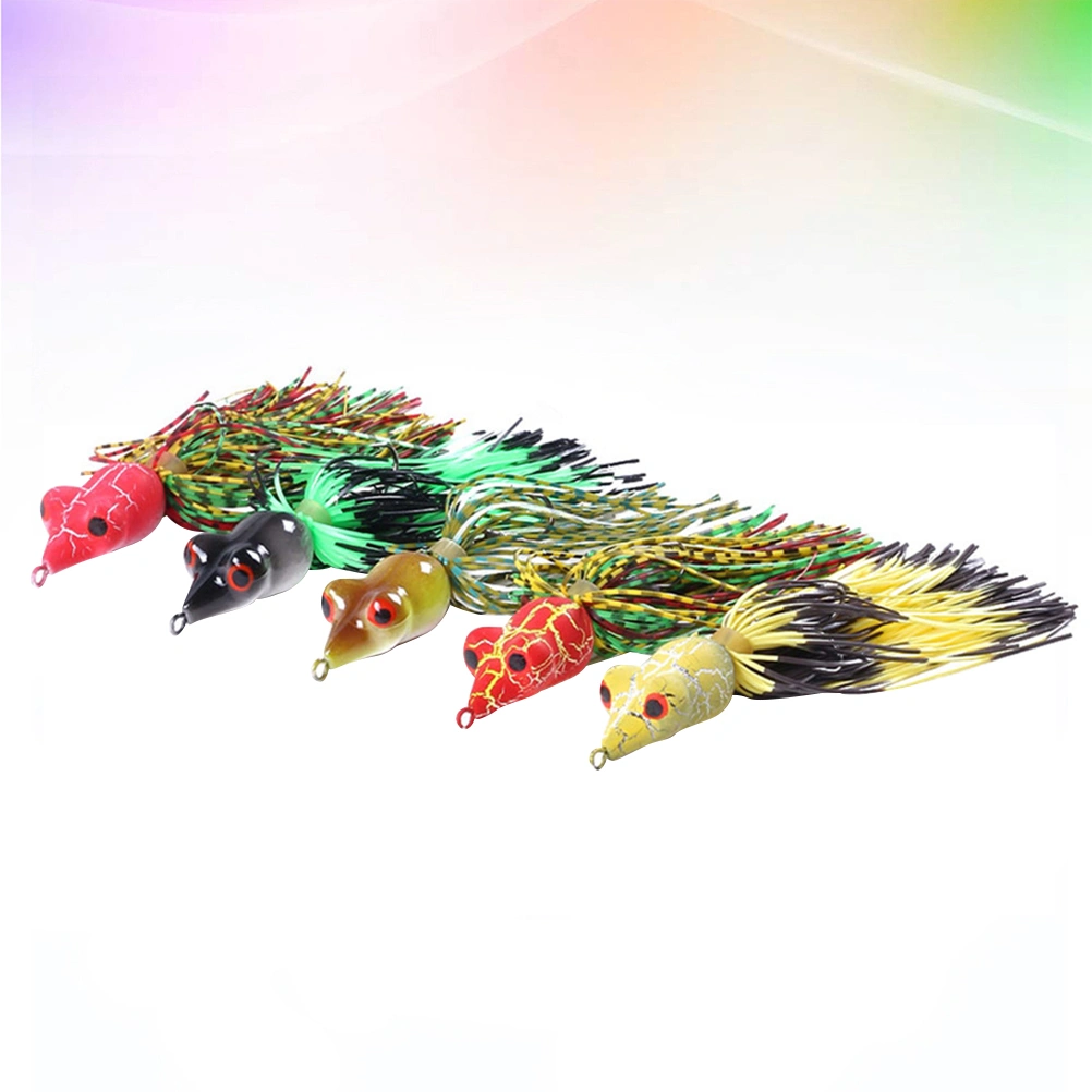 5 Pcs Fishing Lures Artificial Luyare Plastic Baits Outdoor Fake Fishing Lures Deep Sea Baits (5 Colors)