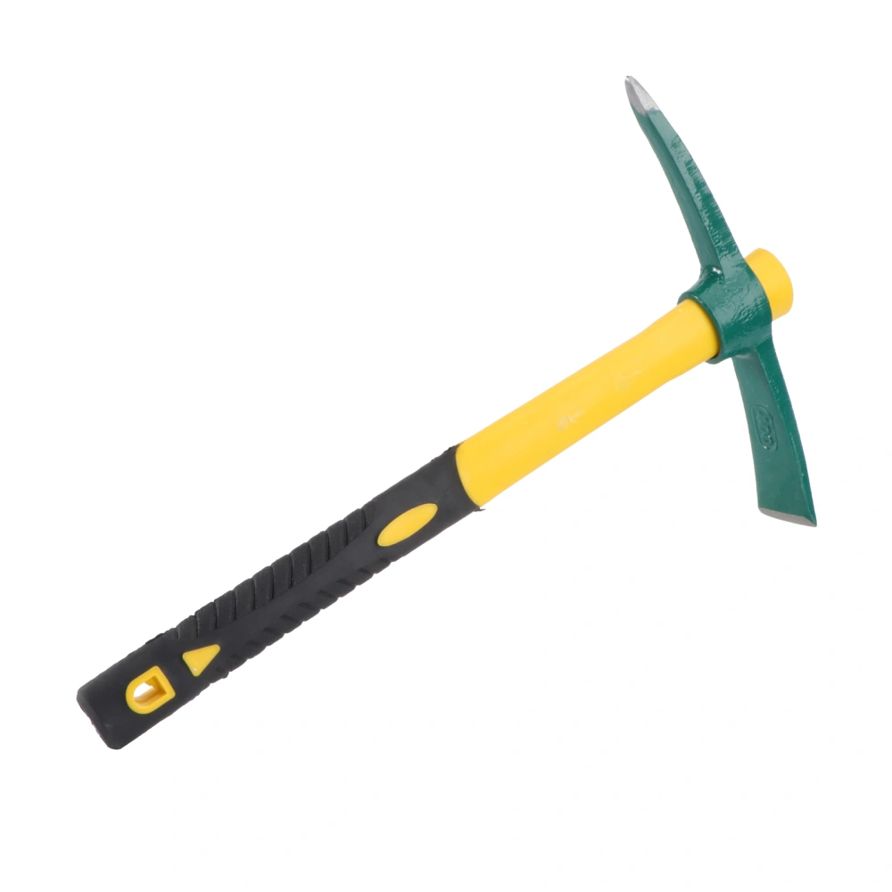 Household Plastic Handle Fiberglass Garden Pickaxe Hoe Yard Planting Tool (Yellow)