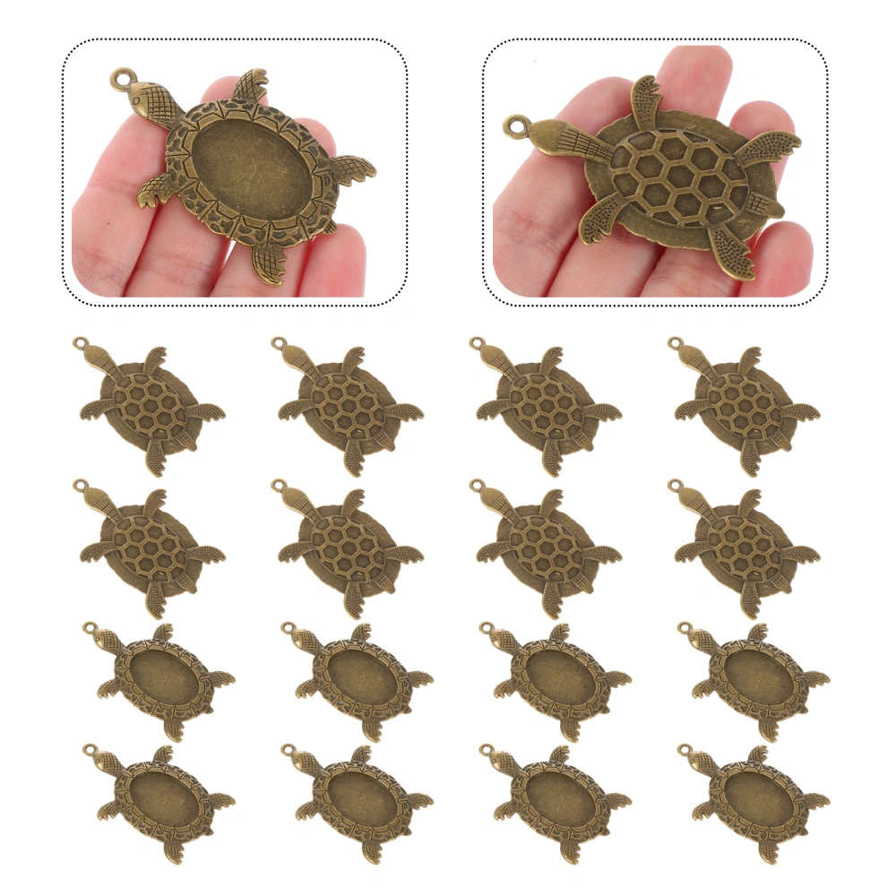 20pcs Retro Sea Turtle Shape Gems Bases Creative Necklace Blank Base DIY Jewelry Accessories