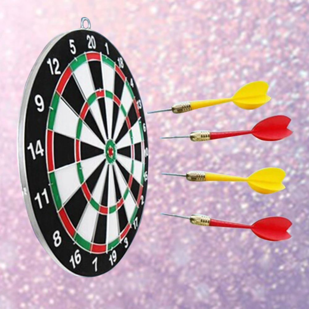 Darts Boards with 4 pcs Needle Darts Board Professional Suit(4 Needles + 1 Darts Board,Random Style and Color)