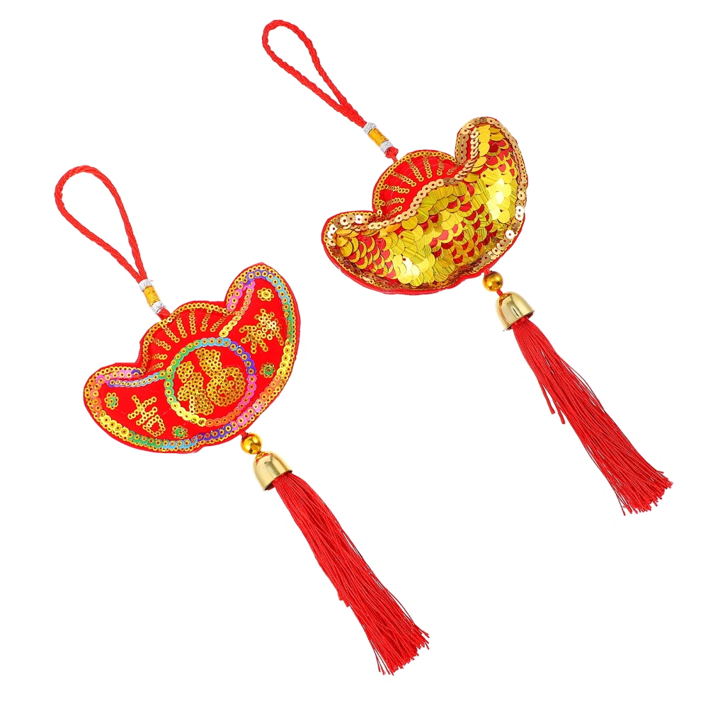 2pcs Chinese New Year Tassel Hanging Pendants Spring Festival Feng Shui Ornaments