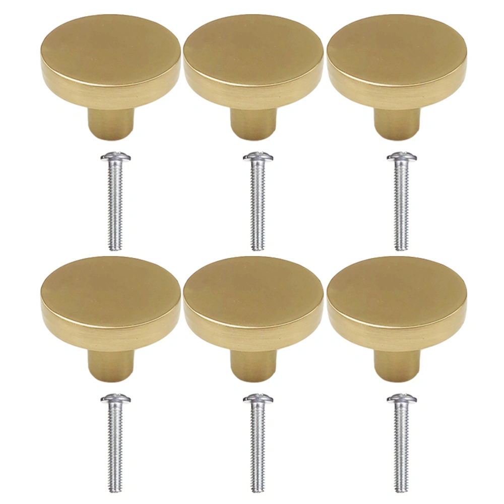 6 Sets/12pcs Single Hole Handle Delicate Round Knobs Drawer Decorative Handle