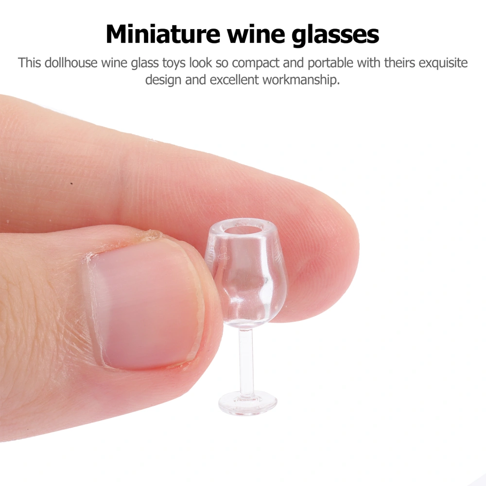 10pcs Miniature Dollhouse Wine Glasses Kids Dollhouse Kitchen Toys Dollhouse Accessories