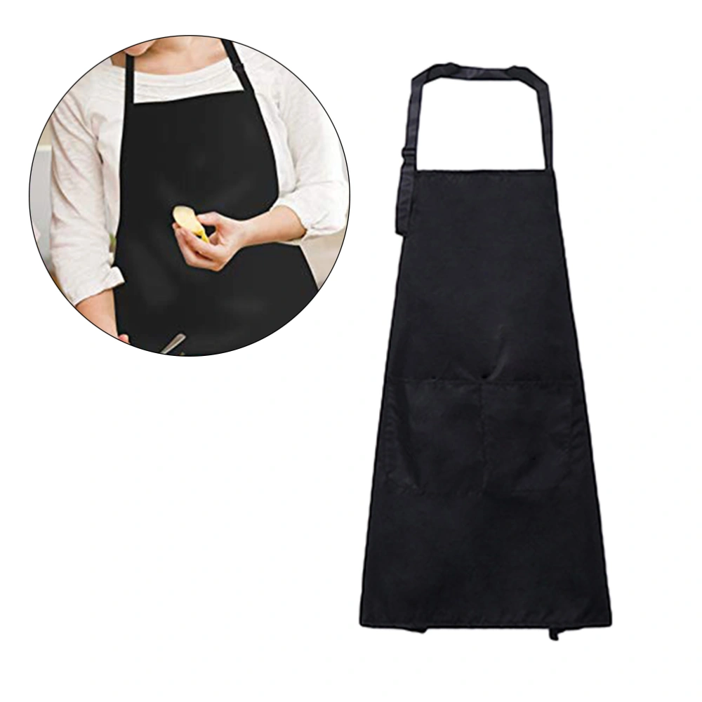 4 Pcs Nordic Style Apron Oilproof and Dirt Proof Cleaning Apron Hanging Neck Apron Kitchen Cooking Pinafore (Black)