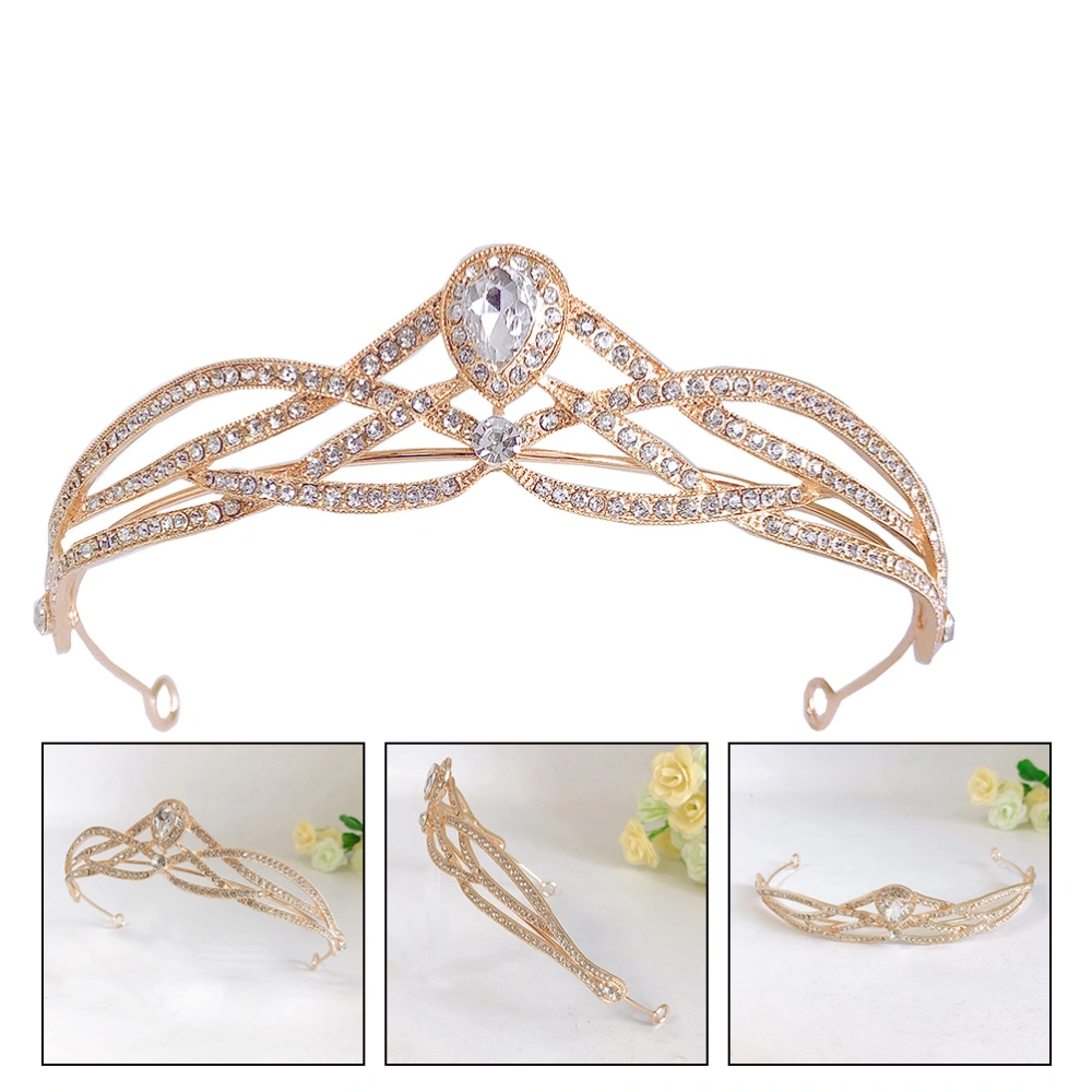 1pc Rhinestones Wedding Crown Fashion Shiny Bride Headpiece Crown Headwear