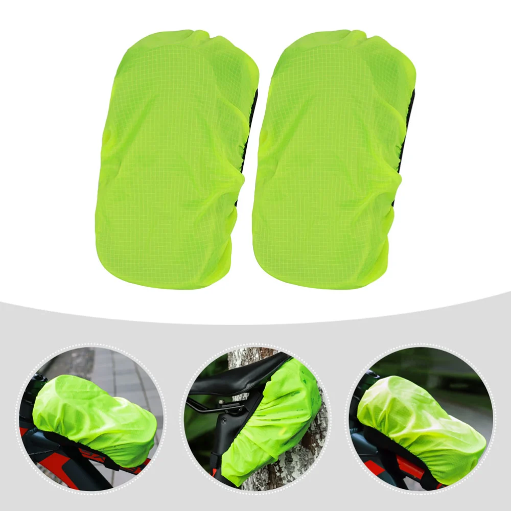 2Pcs Bike Bag Rain Cover Waterproof Cycling Bag Cover Elastic Design Bike Pouch Sleeve Bike Supply