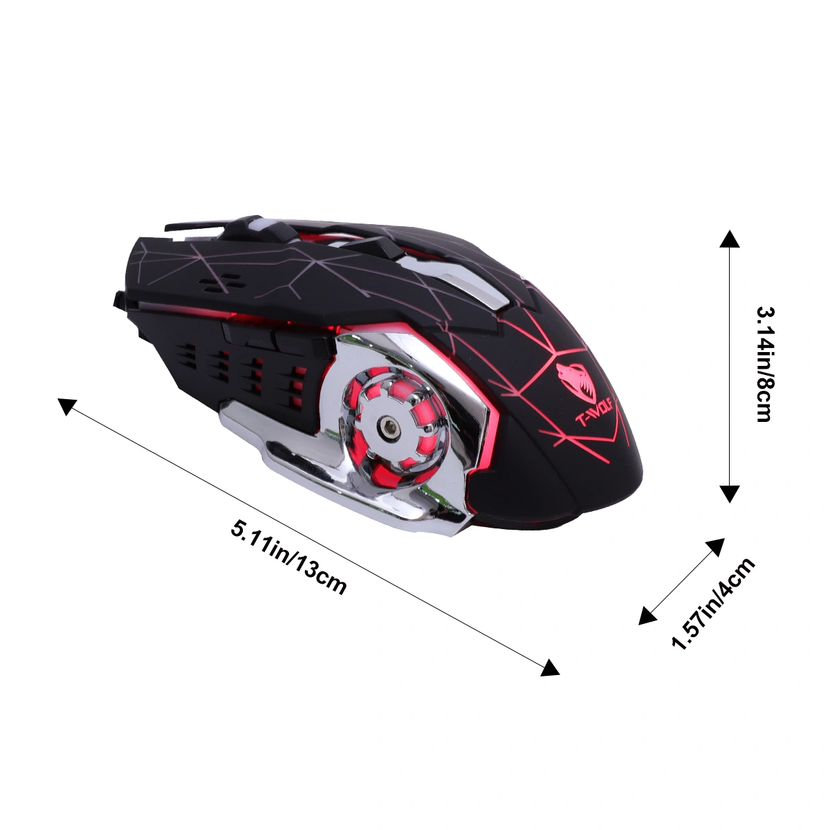 Mute Wired Gaming Mouse LED Colorful Mechanical Mouse for Electronic Sports Gaming (Black)