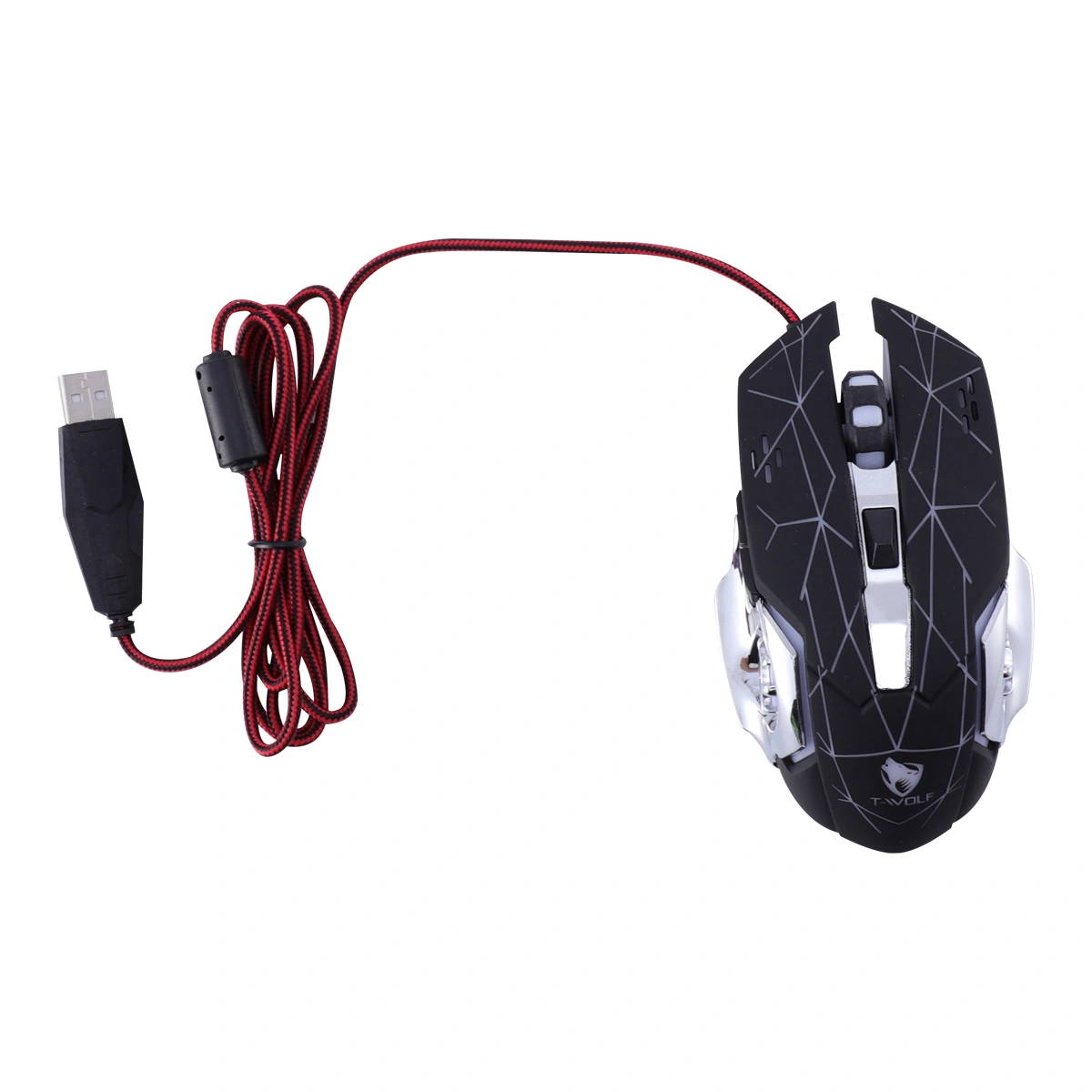 Mute Wired Gaming Mouse LED Colorful Mechanical Mouse for Electronic Sports Gaming (Black)