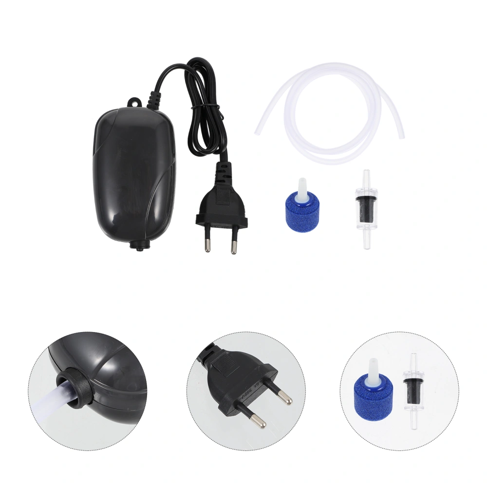 1 set of Fish Tank Oxygen Pump Aquarium Aerator Pump Mini Aquarium Air Pump (EU Plug)