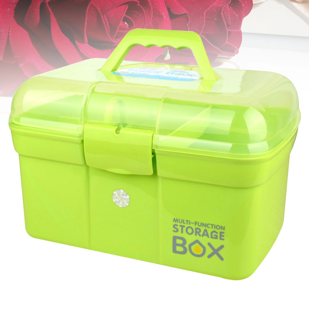 Home Medicine Box Multi-function Medicine Box Portable First-aid Case Large Capacity Medicine Storage Box (Green)