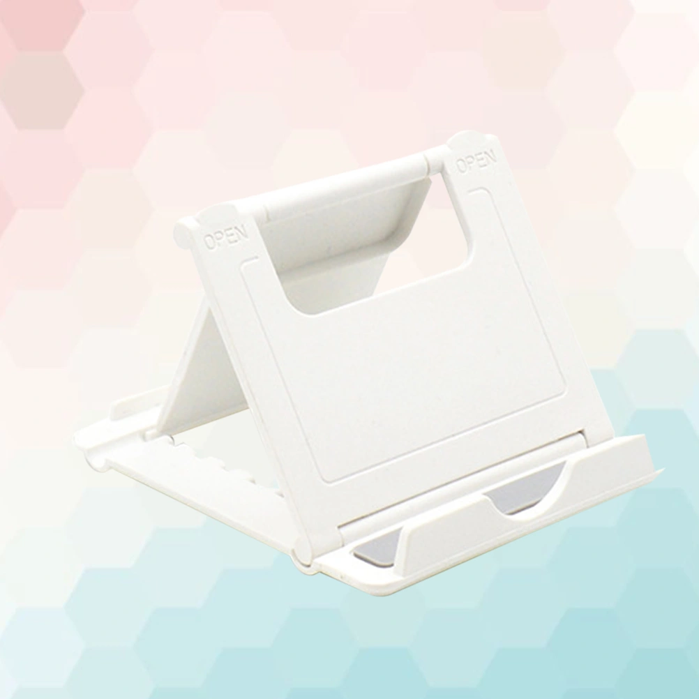 Universal Portable Foldable Phone Holder Desktop Multi-angle Stand for Tablets Smartphones and Other Mobile Devices (White)