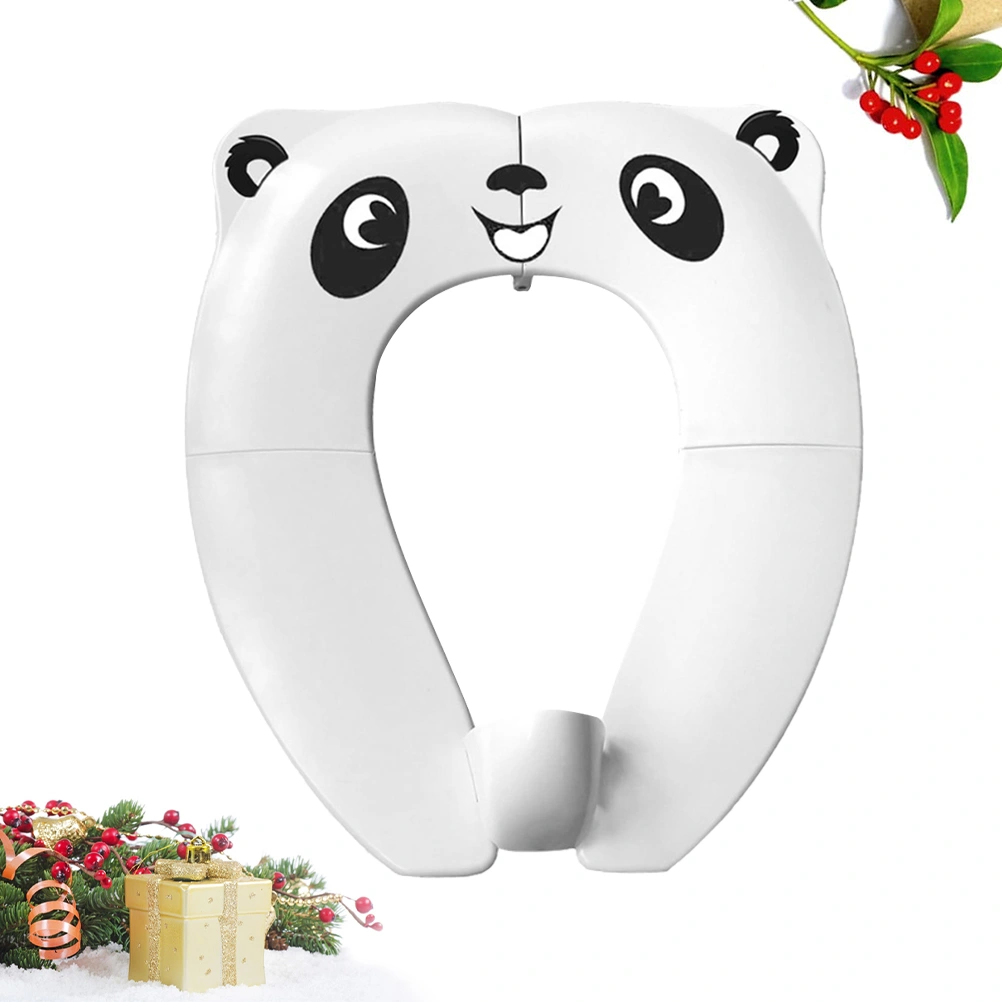 Foldable Kids Toilet Trainer Ring Baby Toilet Training Seat Toddler Potty Seat (White)